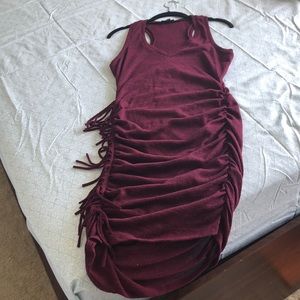Maroon Dress with Fringe